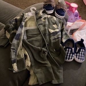 Newborn baby boy outfit and shoes bundle